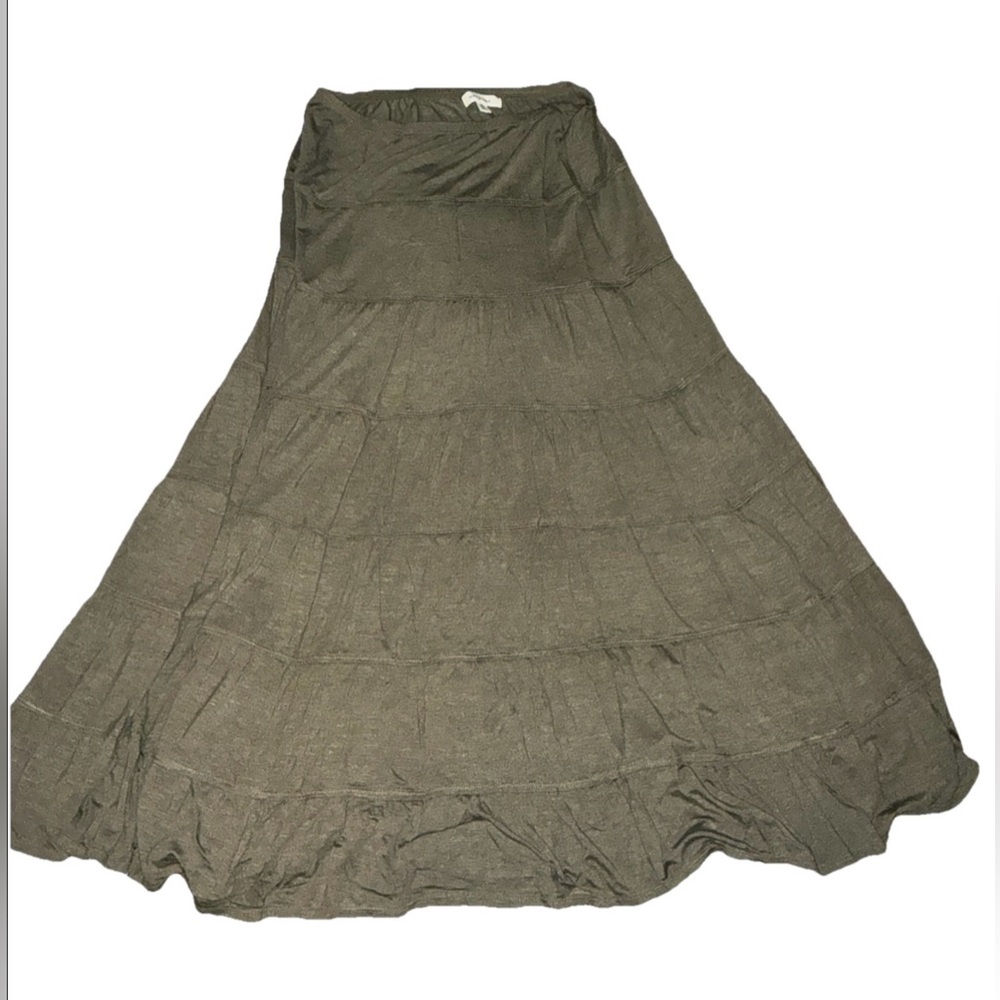 Max Studio Olive Stripe Maxi Skirt Women’s XS
